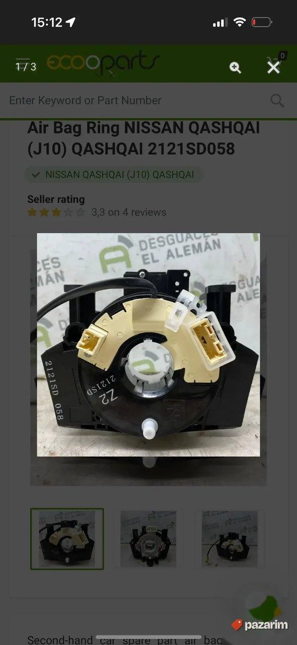 airbag clock sat za nissan qashqai od 2007 3