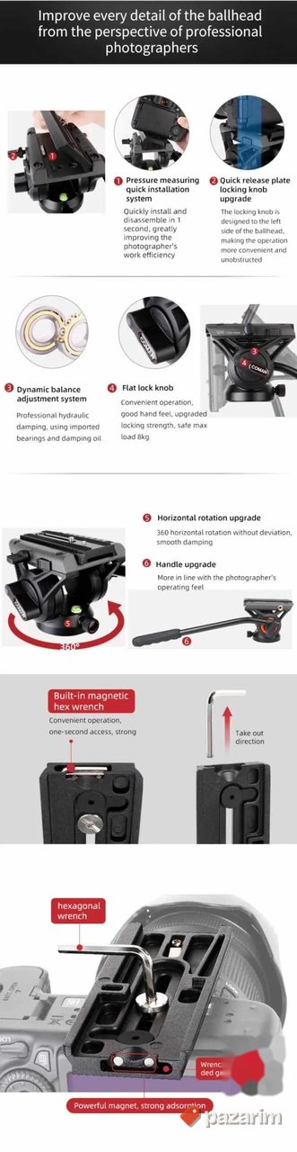 Coman DK327AQ5 monopod sa fluidon glavom triopod 8