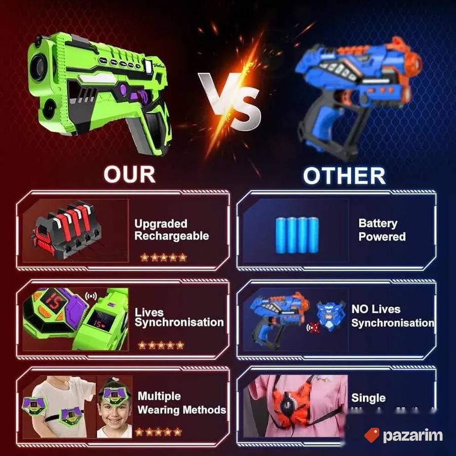 vatos laser tag pistolji sa stanicom za punjenje 40m novo 2