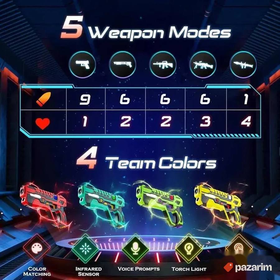 vatos laser tag pistolji sa stanicom za punjenje 40m novo 6