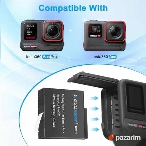 2 baterije i punjac za ace ace pro insta360 kamere 1800mAh 4