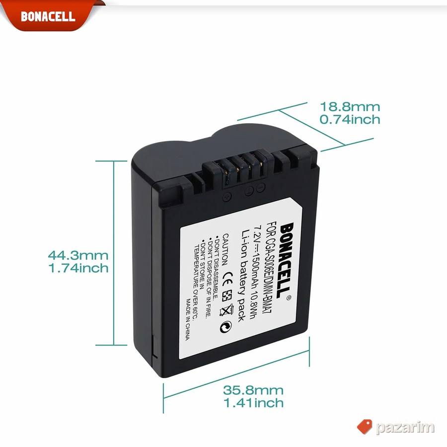 2 baterije za panssonic 1500mAh 7.2v CGA-SOO6E/DMW-BMA7 3