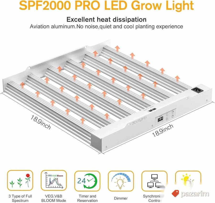 sonlipo 200w pro gor light avetlo za uzgoj 50x50 3