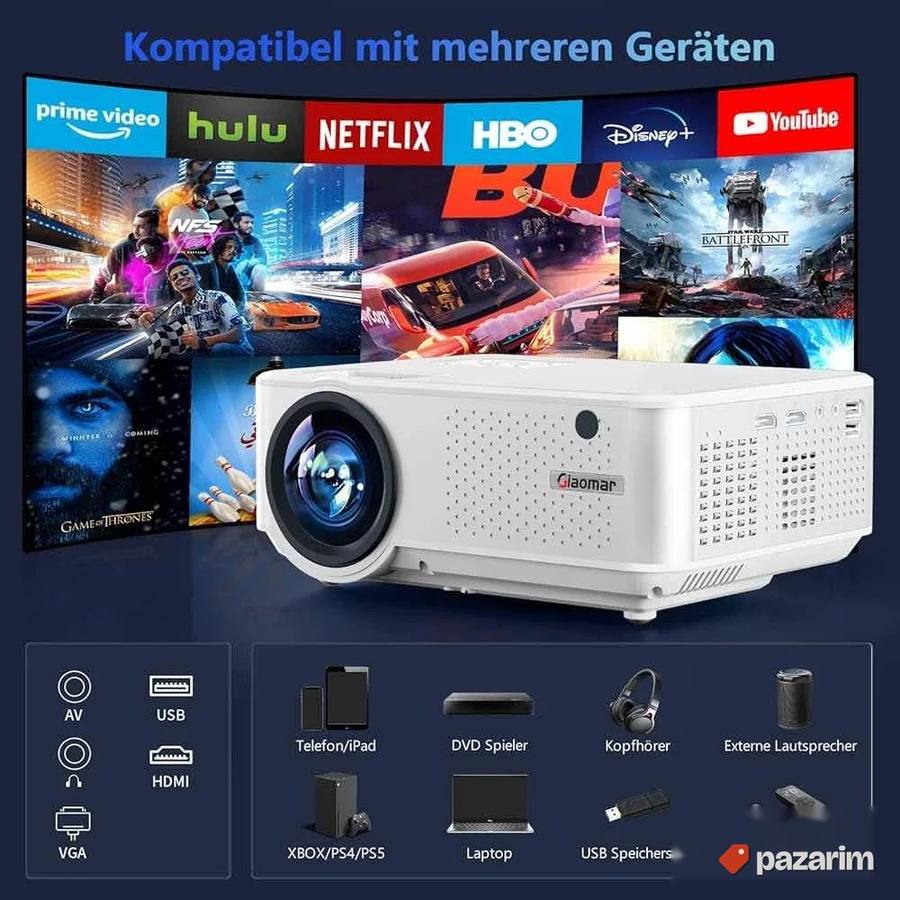 Beamer 4k wi fi 5g bt prjektor 15000lumen 7