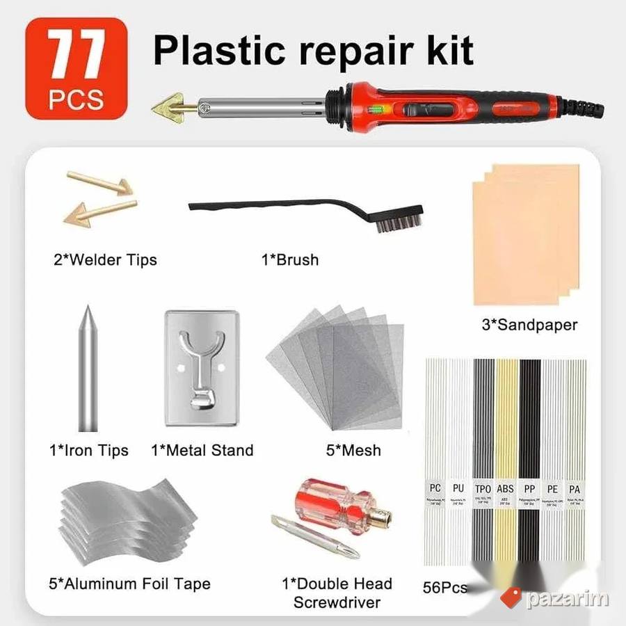 pistolj za plastiku sa dodacima 77pcs 2