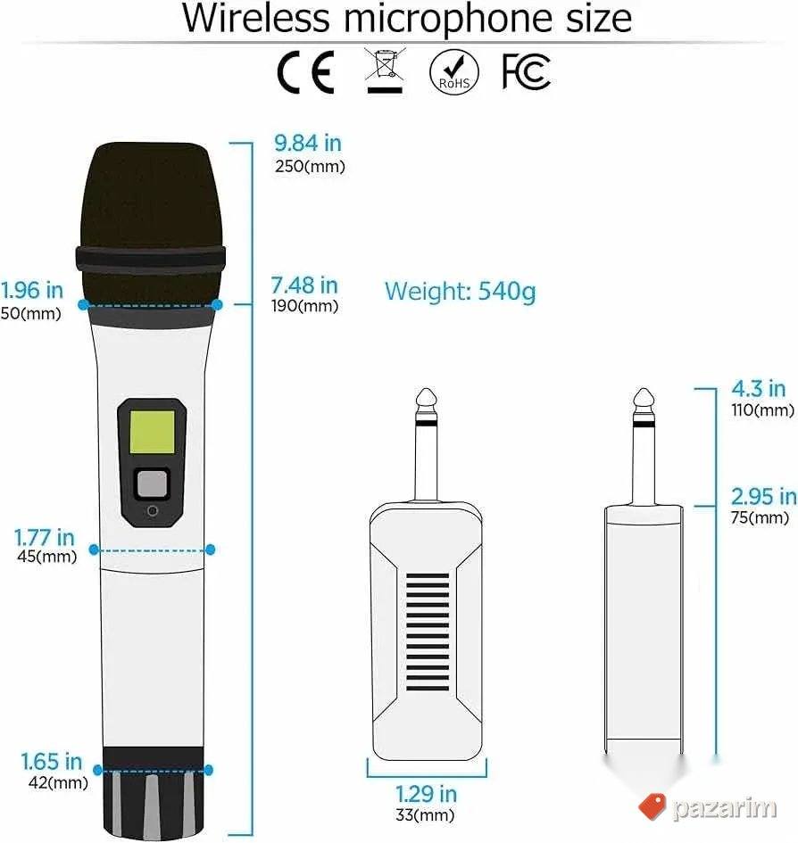 2 uhf bezicna mikrofona punjiva novi 7