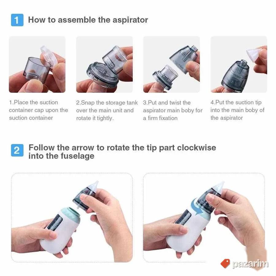 Nazalni aspirator elektricni cistac za nos i usi bebe novo 4