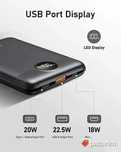 Veektomx Power Bank mini 3.0 10.000mAh usb C usb A 2