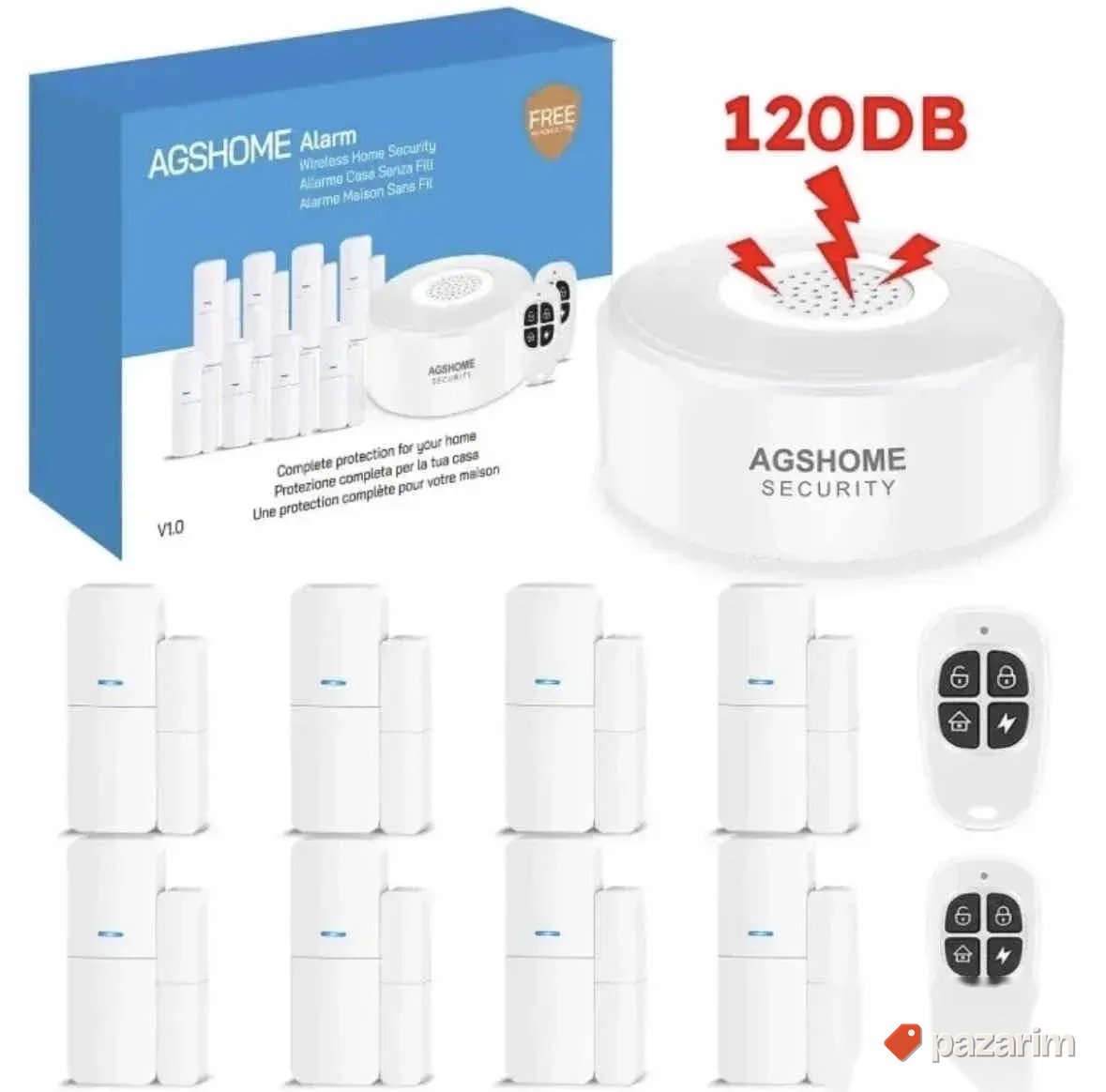 WiFi Alarmni Sistem AGSHOME 8 senzora i app za telefon v7.0 1