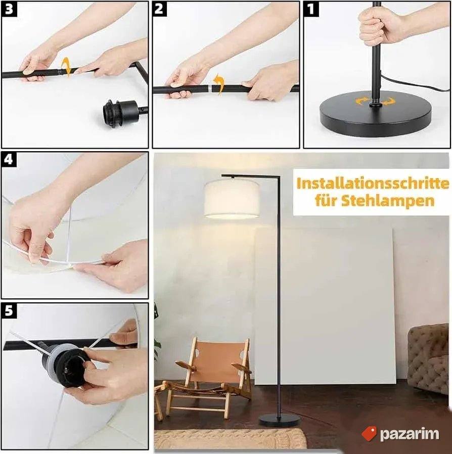 podna lampa zmh sa belim platnom i crnim 6