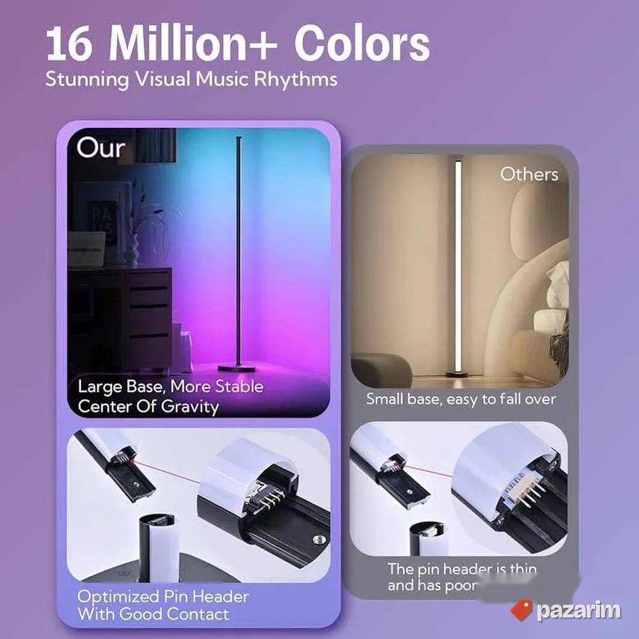 podna lampa zuto svetlo plus rgb novo 1.5m 3