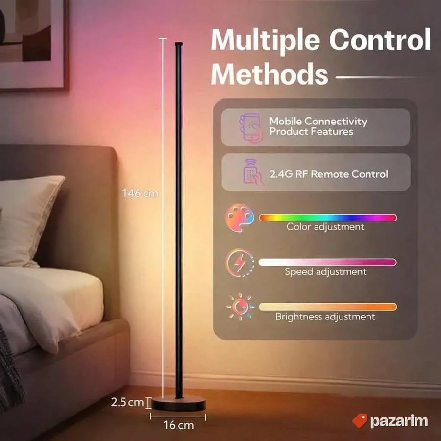 podna lampa zuto svetlo plus rgb novo 1.5m 5