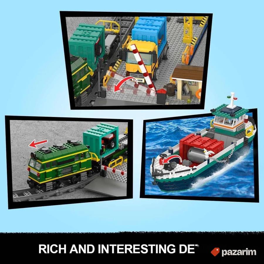 Luka sa brodom, vozom i kranom lego set kockcica 1373pcs 5