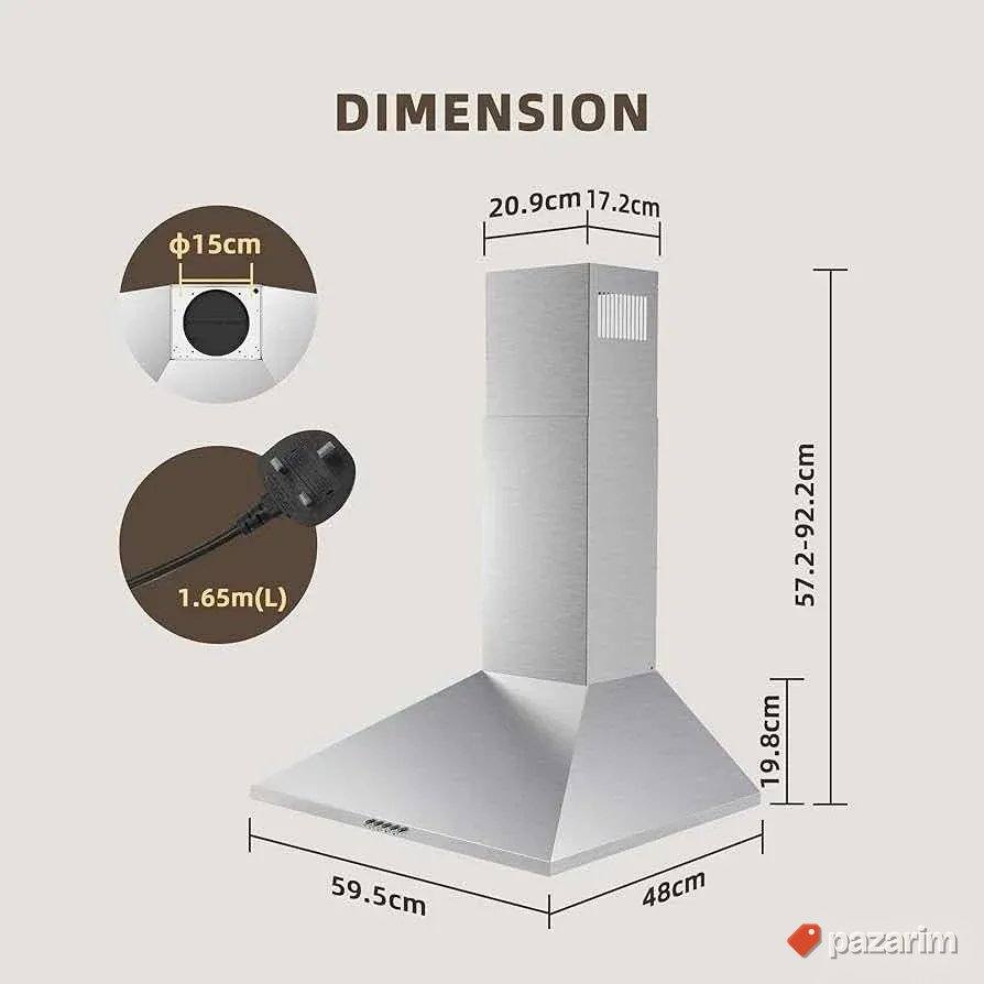 Firegas moderni aspirator sa led svetlom novo 60cm 7