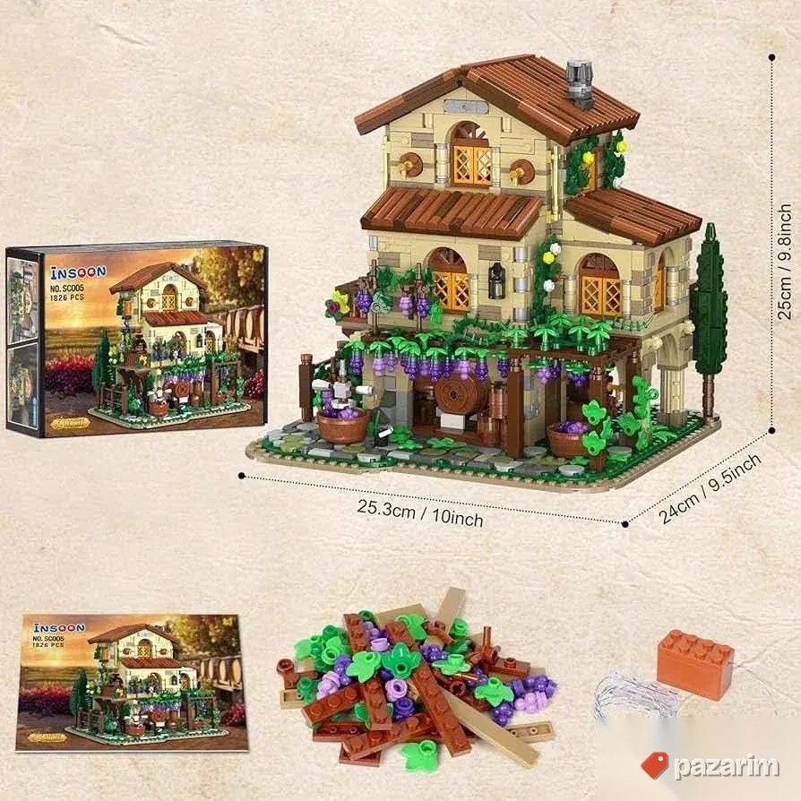 set lego kockics vinarija kuca sq svetlom 1836pcs novo 7