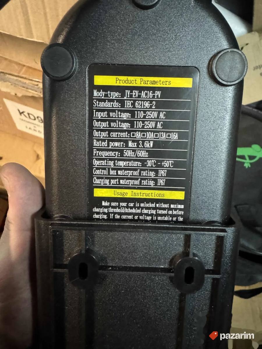 Prenosivi EV punjač Type 2 – 16A 3.6kW Portable charger 2