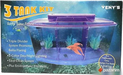 3 Tank Kit akvarijum za Betta ribice sa filterom i lee