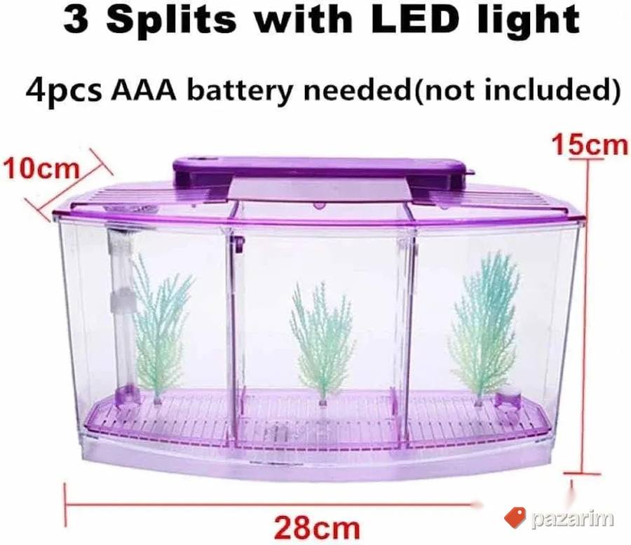 3 Tank Kit akvarijum za Betta ribice sa filterom i lee 4