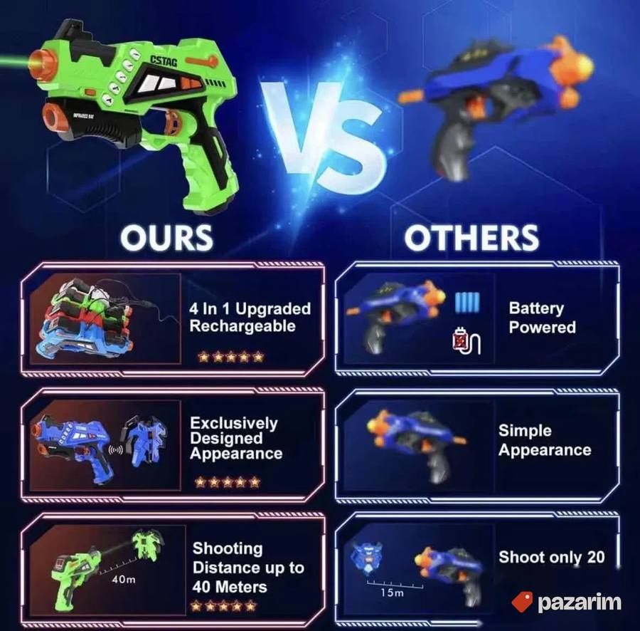 Vatos laser tag cs tag novo set od 4 6