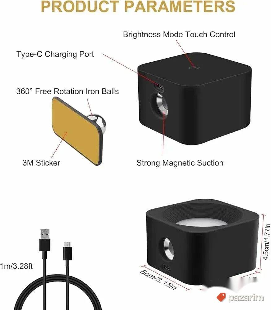 2 Zidne LED lampe 360 punjiva 3 moda svetla 2000mAh 6