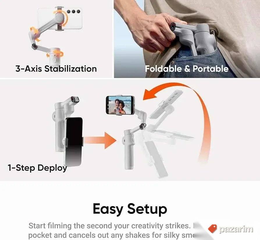 Insta360 Flow 2 Pocket AI Filmmaker Standard Bundle Gray 5