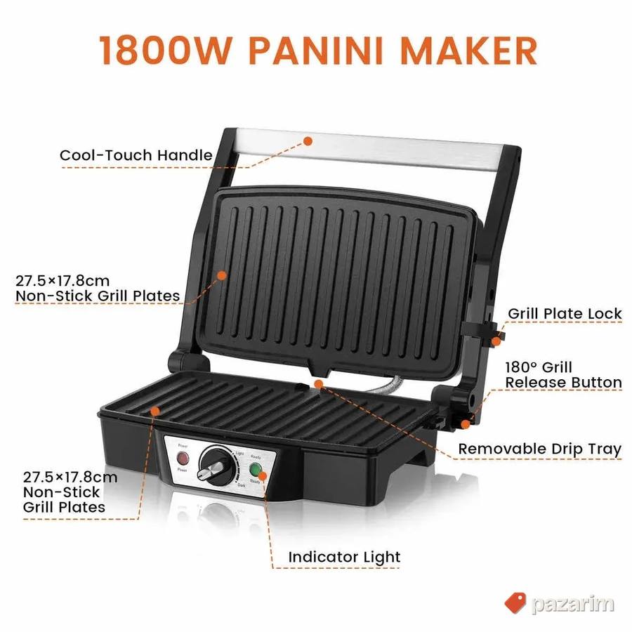 Toster 1800w rasklapanje novo 7
