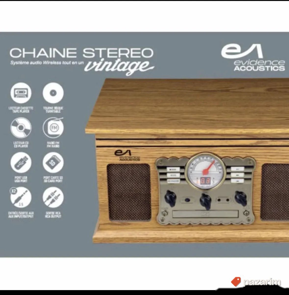 Platine drveni vintage gramofon pl300 bt fm 3