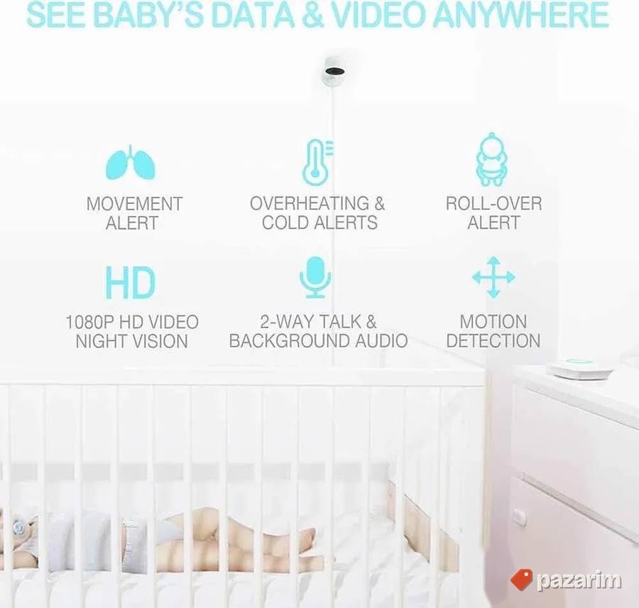 Wi fi kamera za bebe sa sensorom pomrete temperarure novo 6