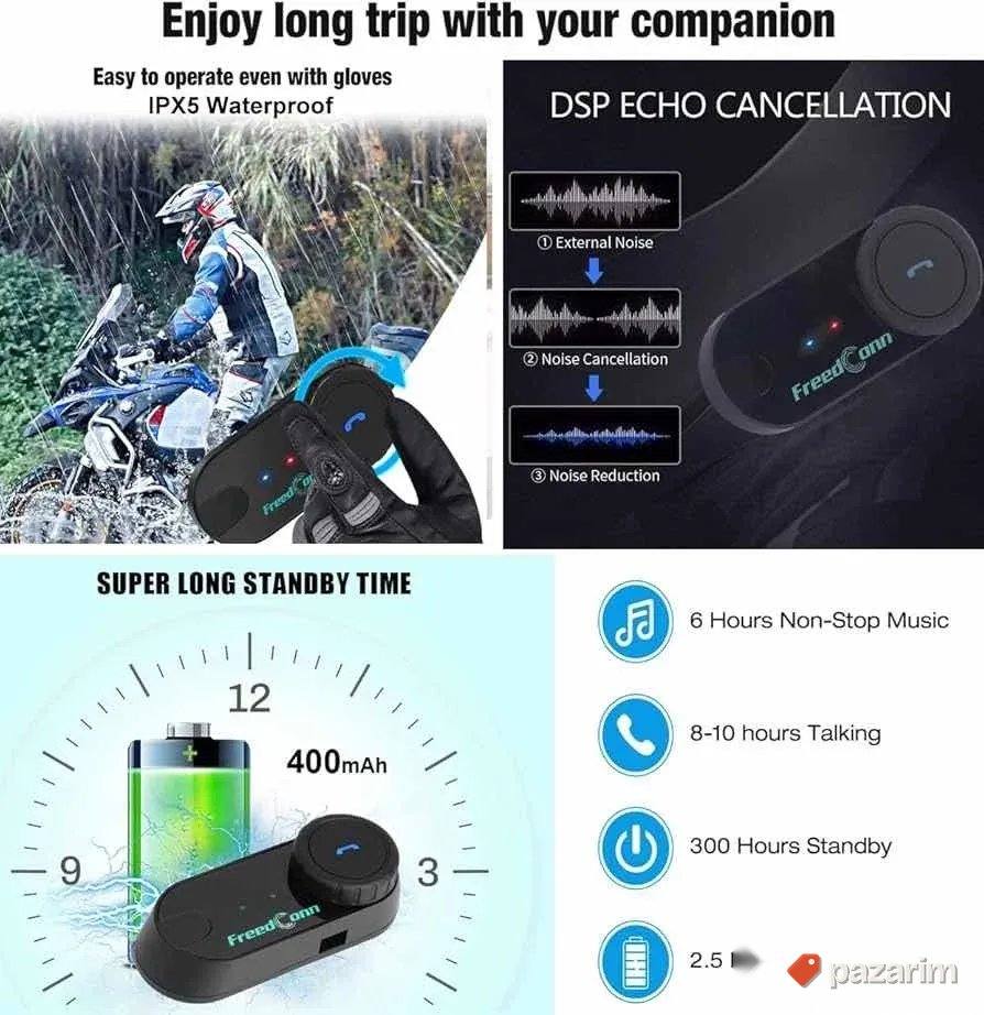 FreedConn T-COM VB Bluetooth interkom 8