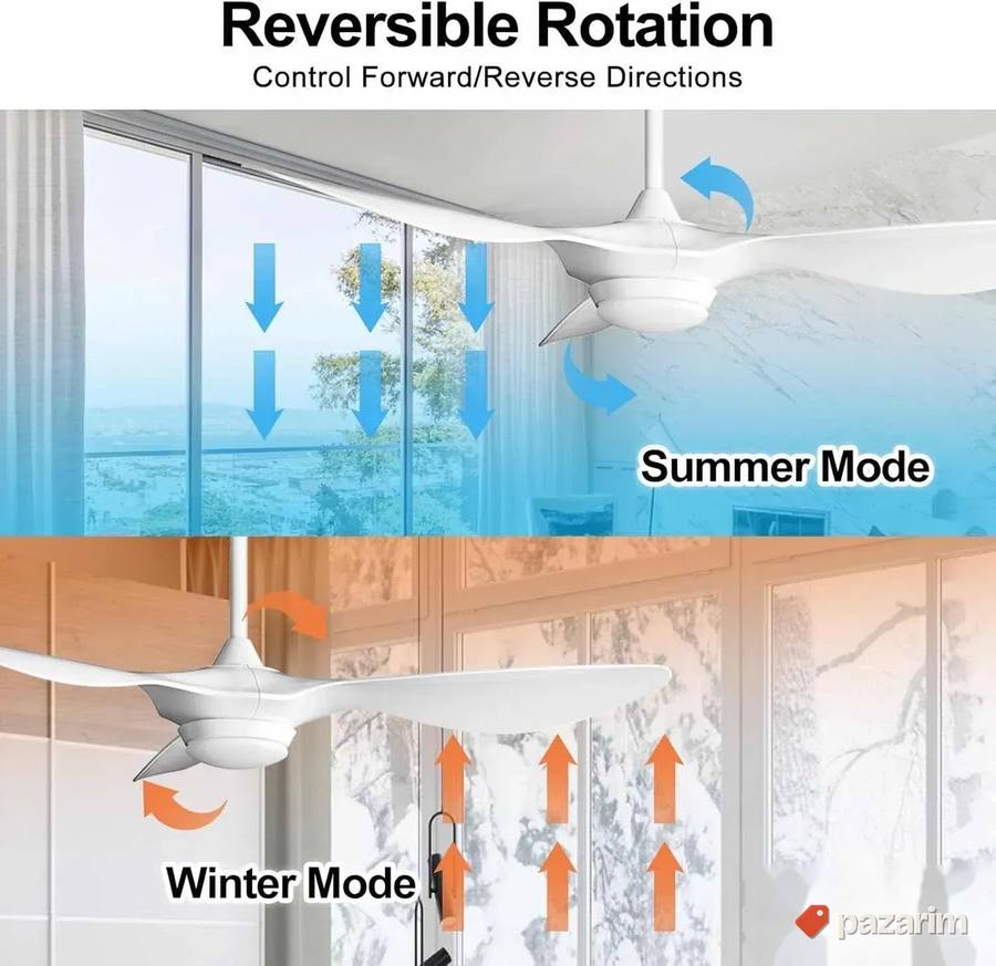 Reiga ventilator 132cm sa dimm svetlom u dva smera novo 4