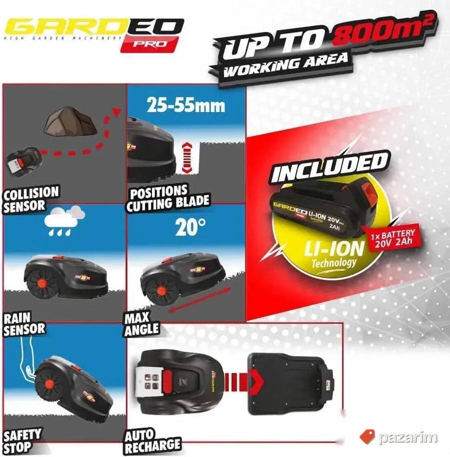 GARDEO PRO robotska kosilica smart wi fi 800m2 2