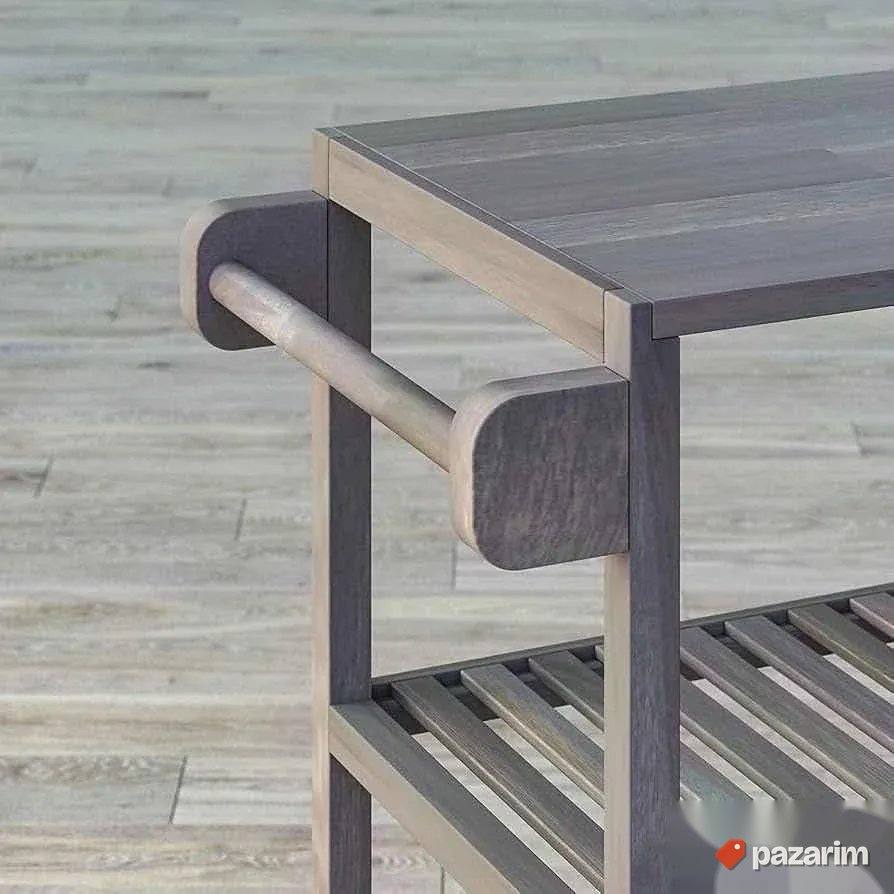 Kuhinjska kolica drvena tockici novo 80x35x85cm 4
