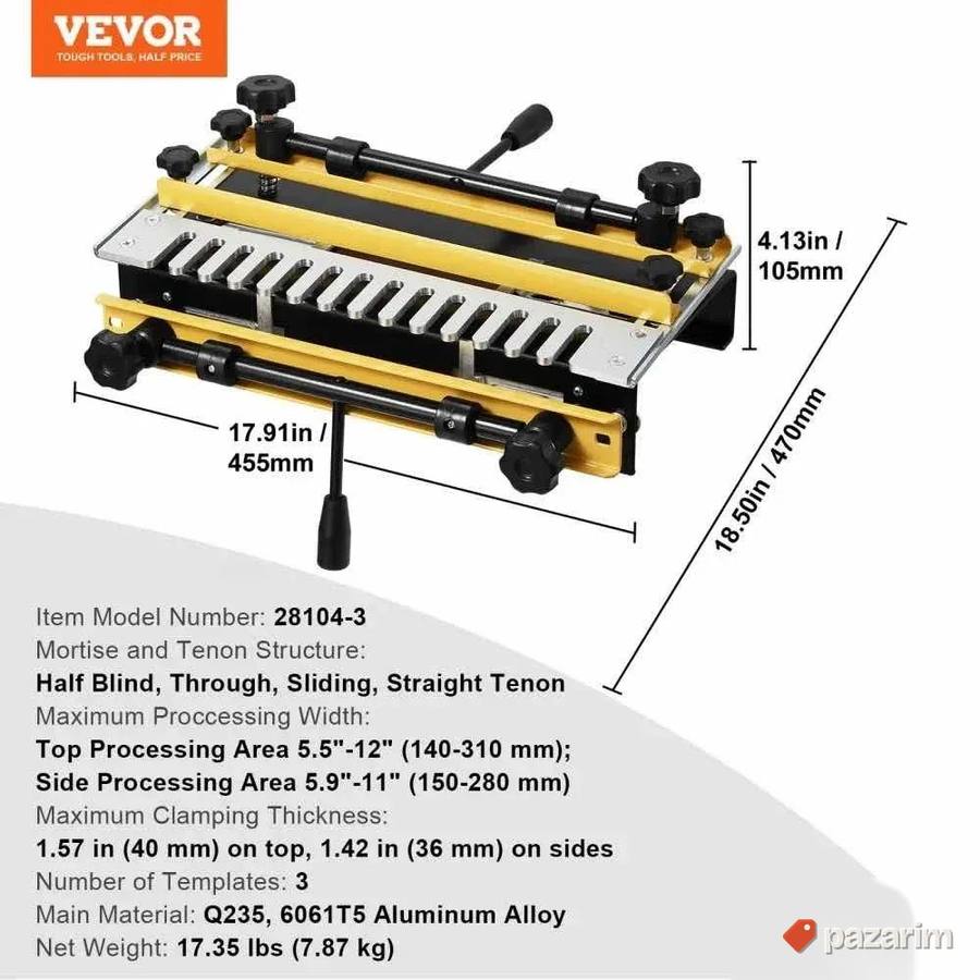 VEVOR šablon za lastin rep – 12” – za glodalicu 6