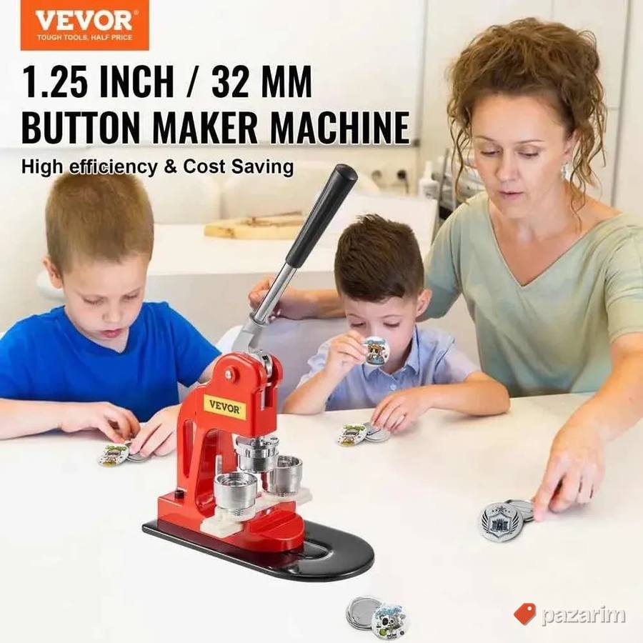 VEVOR mašina za izradu dugmice bedzeve itd – 32 mm 2