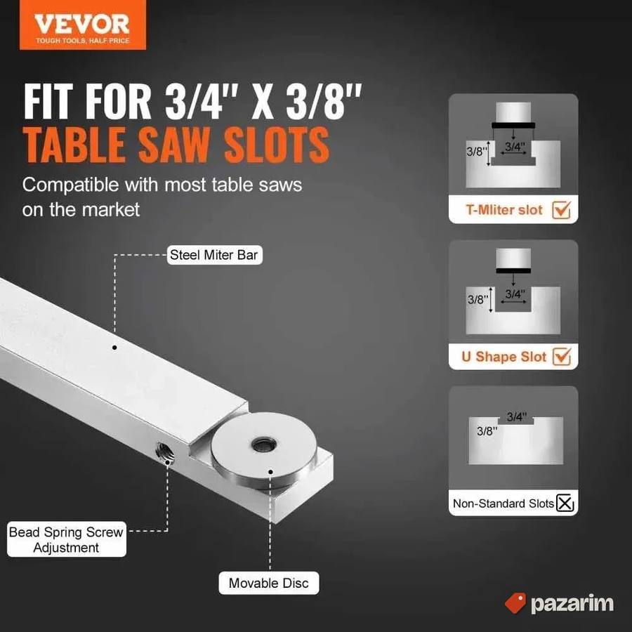 VEVOR TN-1122A Miter Gauge – Precizni ugaoni graničnik za st 2