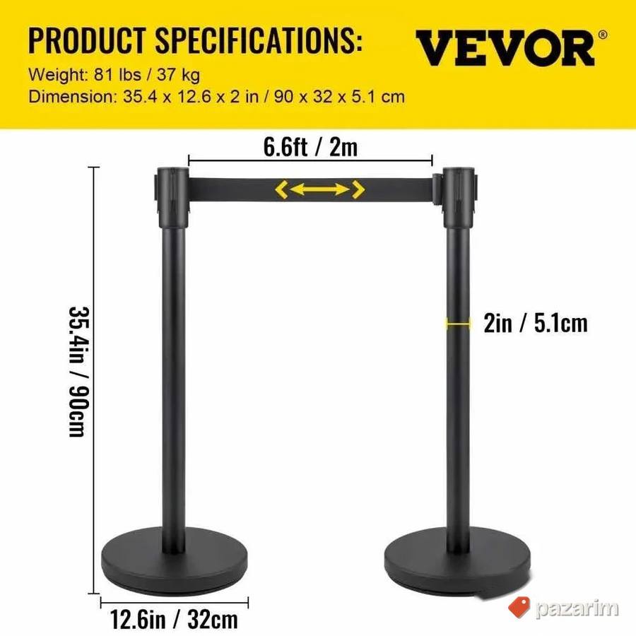 Vevor 6 stuba za pregradu put usmeravamje novo 7