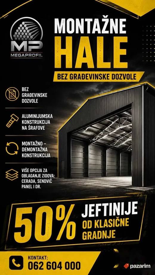 Montažne hale bez gradjevinske dozvole