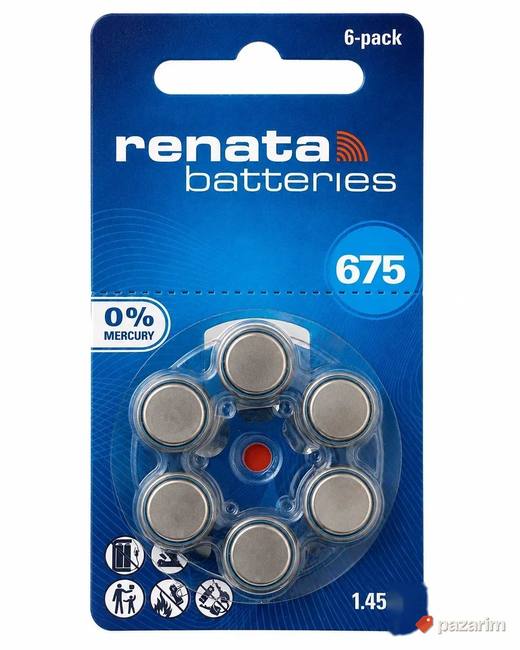 Renata ZA675 baterije za slusni aparat - 6 kom