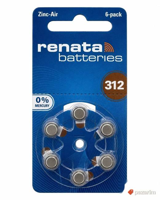 Renata ZA312 baterije za slusni aparat - 6 kom
