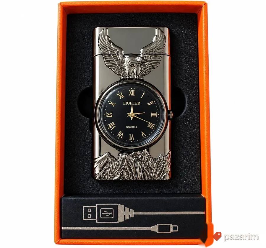 Elektronski upaljac sa satom - USB punjenje 2
