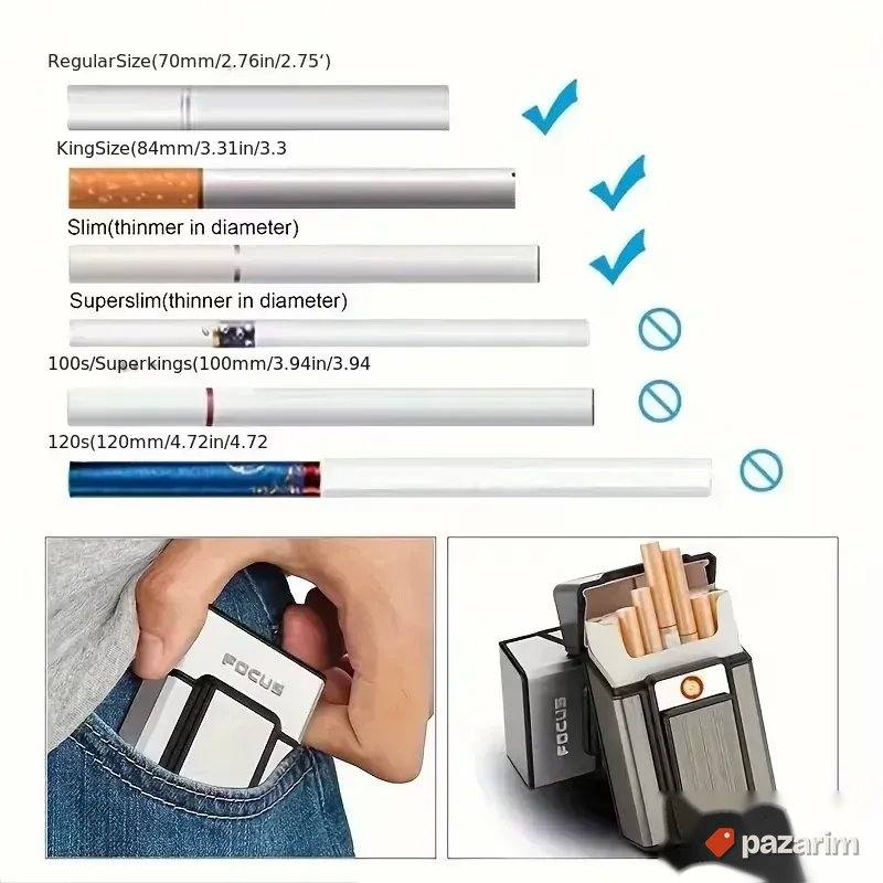 Tabakera sa elektronskim USB upaljačem 2u1 3