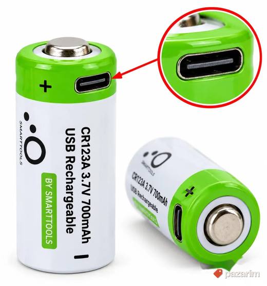 CR123A 3.7V 700mAh punjiva baterija USB-C – SmartTools